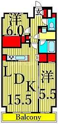 スプランディッド西日暮里 2LDKの間取図画像