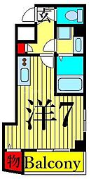 プレーマ南千住 ワンルームの間取図画像