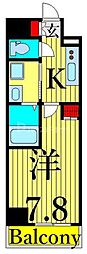 ALTERNA日暮里 1Kの間取図画像
