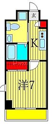 プレセダンヒルズ三ノ輪 1Kの間取図画像