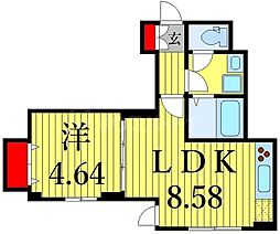ラ・フルール 1LDKの間取図画像