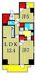 レジディア町屋 2LDKの間取図画像
