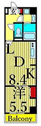 リブリ・レジデンス三ノ輪 1LDKの間取図画像
