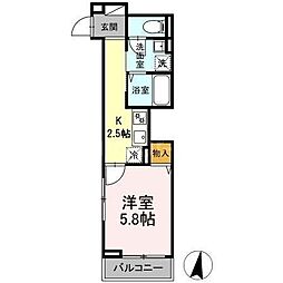 ノーバヤカナヤ 別邸 1Kの間取図画像