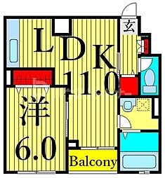 カーサアリビオ 1LDKの間取図画像