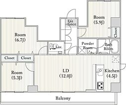 CITYPRIME南千住 3LDKの間取図画像