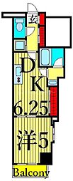 RESIDIAIRIYA 1DKの間取図画像