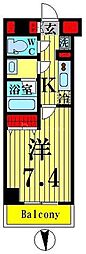 ユリカロゼ西新井 1Kの間取図画像