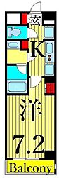 南千住レジデンス 1Kの間取図画像
