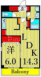 アーバンパーク東日暮里 1LDKの間取図画像
