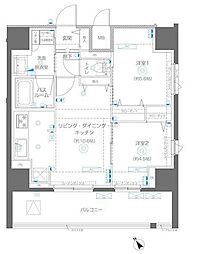 アルファレジデンシア南千住 2LDKの間取図画像