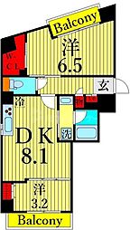 シエロ町屋 2DKの間取図画像