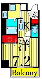 アイル日暮里弐番館 1Kの間取図画像