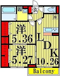 Miwastage2 2LDKの間取図画像