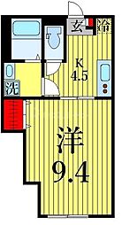 サン・フローラ 1Kの間取図画像