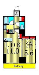 ジェノヴィア浅草2スカイガーデン 1LDKの間取図画像