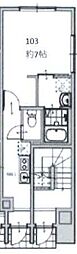 OPEN RISE 町屋 I 1Kの間取図画像