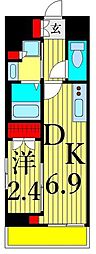 リアン・シエルブルー田端 1DKの間取図画像