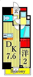 ステージグランデ台東根岸アジールコート 1DKの間取図画像