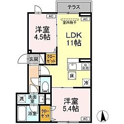 セレスティア西尾久 2LDKの間取図画像