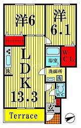アンジェリックパス 2LDKの間取図画像