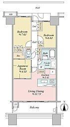 プレイス白金ブライトレジデンス 3LDKの間取図画像
