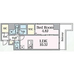 名古屋市営鶴舞線 大須観音駅 徒歩5分の賃貸マンション 12階1LDKの間取り