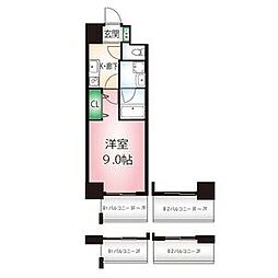 名古屋市営桜通線 丸の内駅 徒歩2分の賃貸マンション 4階1Kの間取り