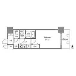 名古屋市中村区名駅5丁目マンション 1Kの間取図画像