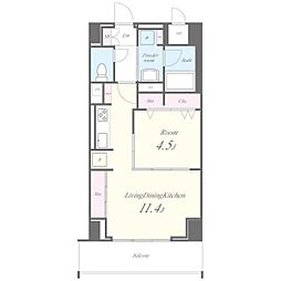 PremiumCourt新栄 1LDKの間取図画像