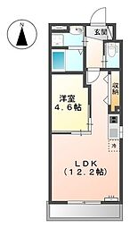ナーシサス東中島 1LDKの間取図画像