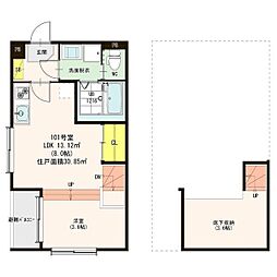 エスパシオ烏森 1LDKの間取図画像