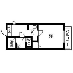 Gallery庄内通 1Kの間取図画像