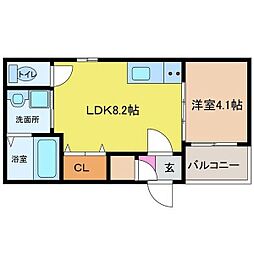 COCOPINE 1LDKの間取図画像
