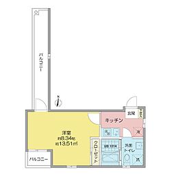 cloud9kouun 1Kの間取図画像