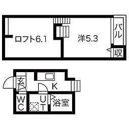 ルナフォルツァ神宮西 1SKの間取図画像