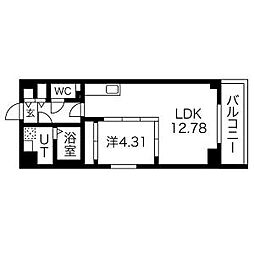 S-FORT熱田花町 1LDKの間取図画像