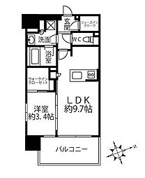 クリオラベルヴィ名古屋花の木 1LDKの間取図画像