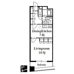 セイント橘 1DKの間取図画像