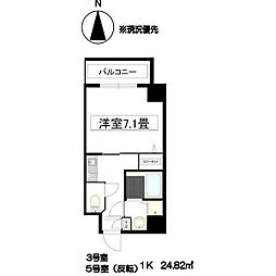 プランドール名駅 1Kの間取図画像