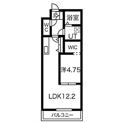 Perle blanc南荒子 1LDKの間取図画像