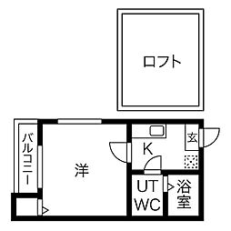 プティオランジュ 1SKの間取図画像