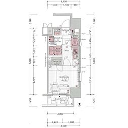 エステムプラザ名古屋丸の内 1Kの間取図画像