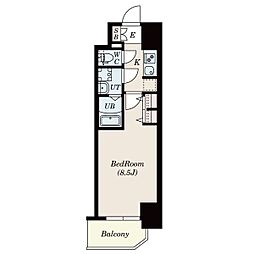 S-RESIDENCE黒川本通一丁目 1Kの間取図画像