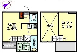 Buffett ワンルームの間取図画像