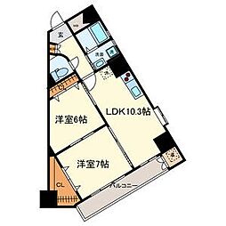 Medio18 2LDKの間取図画像