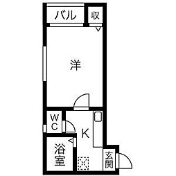 TYK名駅南 1SKの間取図画像
