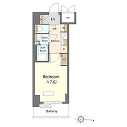 SHOKEN Residence名古屋 太閤通 1Kの間取図画像