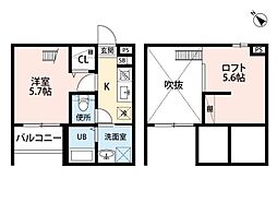 GRADO 1Kの間取図画像