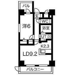 プランドールナカムラ 1LDKの間取図画像